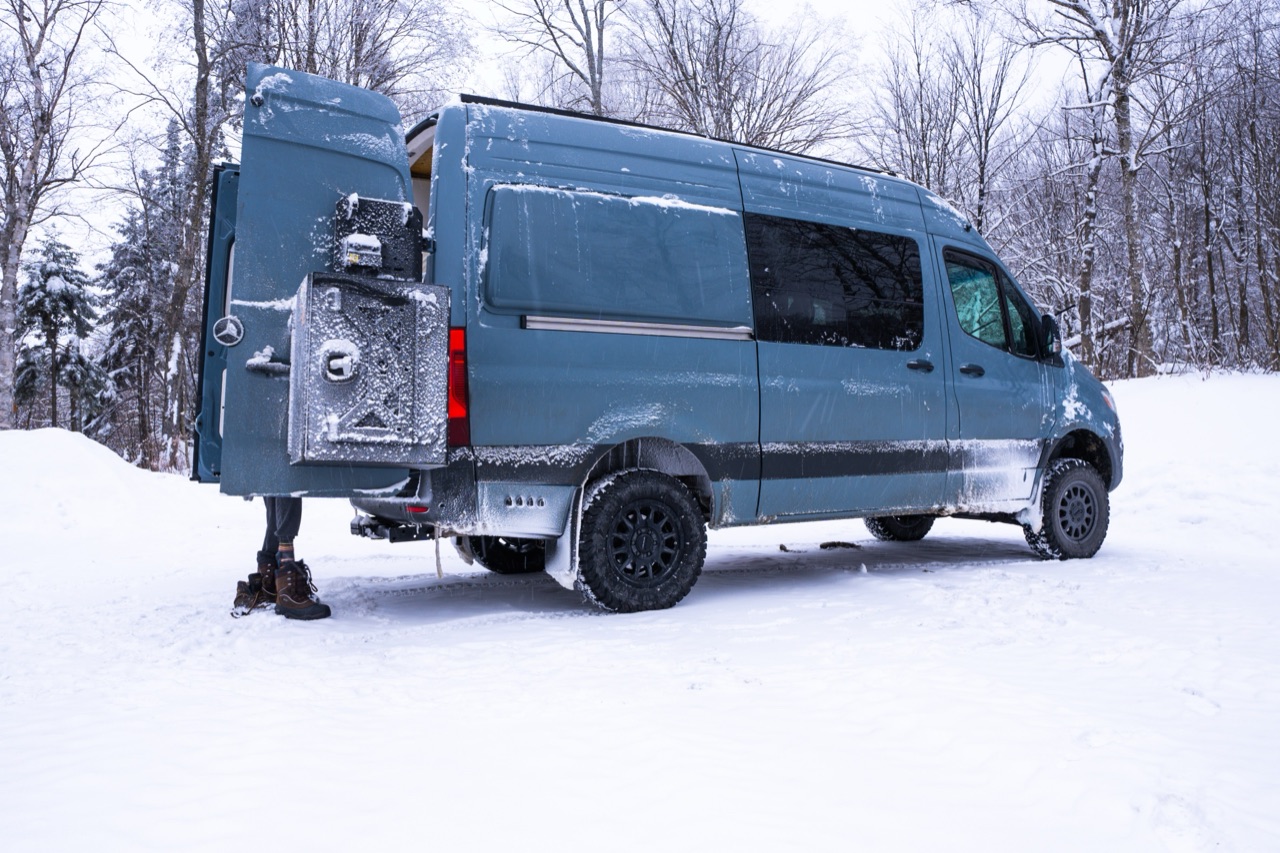 Snowbound — the kind of cold the build is made for.